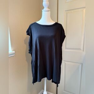 We The Free Black Muscle Sleeve Oversized Top